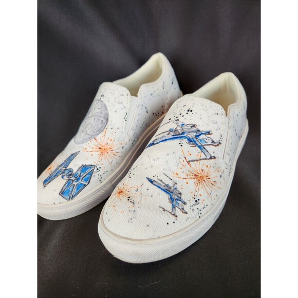 Star Wars Bibbidi Bling Canvas Sneakers Loafers Shoes Disney Jedi Art Womens 7 - Picture 3 of 14